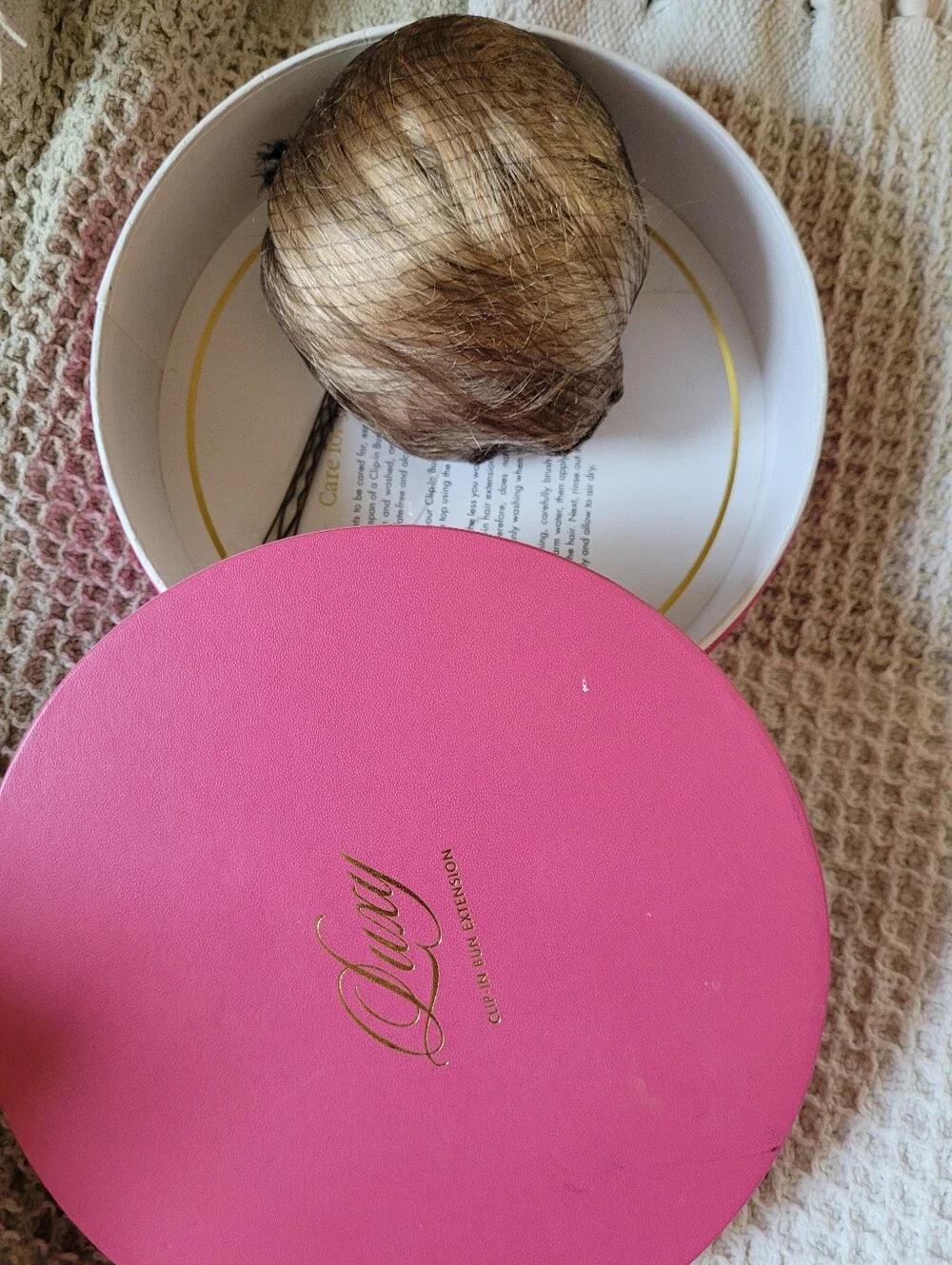 Luxy Hair Bun Extension, Color 7T18 Bronde Balayage, 100% Remy